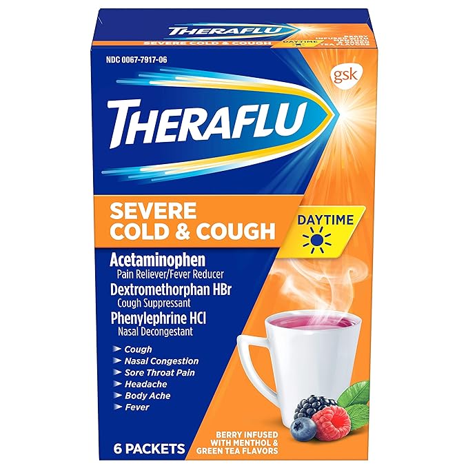 Theraflu, resfriado y tos severos durante el día, cantidad 1: medicamento para resfriado/sinusitis/alergia/
