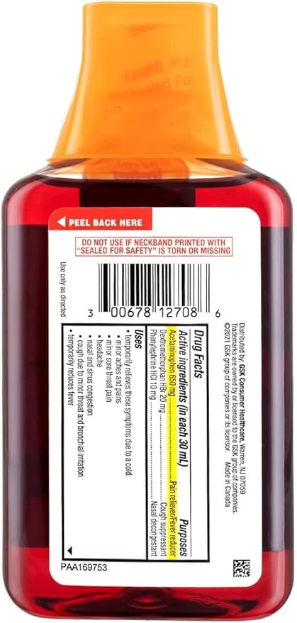 Theraflu ExpressMax Jarabe para el resfriado y la tos severos durante el día, jarabe para la tos de bayas 8.3 onzas