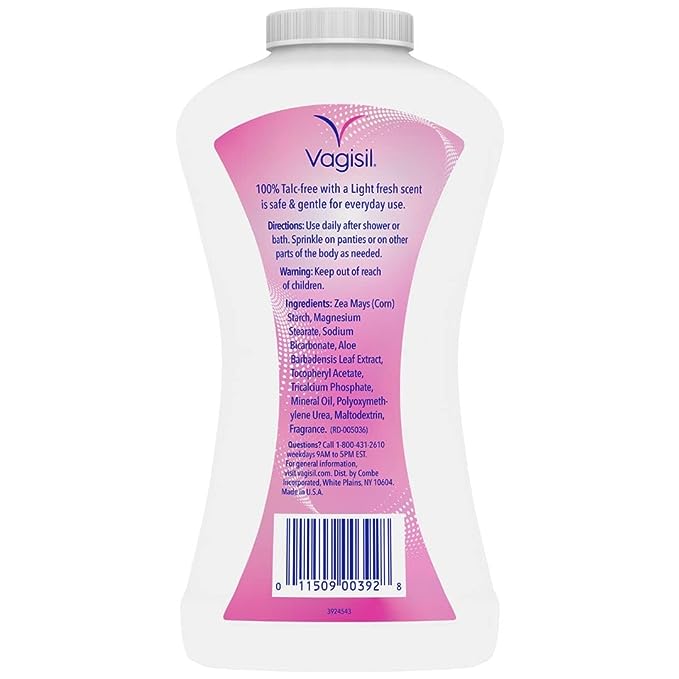 Vagisil Odor Block Desodorante en polvo para mujeres, ayuda a prevenir rozaduras, sin talco, 8 onzas