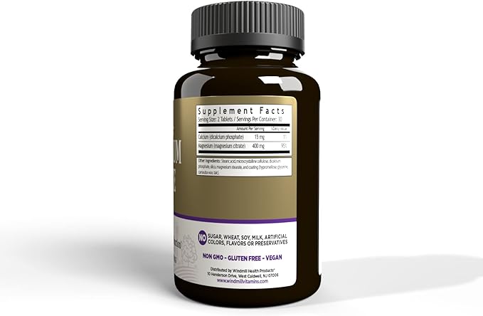 Windmill Natural Vitamins Magnesium Citrate 400 mg, Immune Support, Supports Muscle Recovery, Supports Healthy Heart, 60 Count, 30 Servings