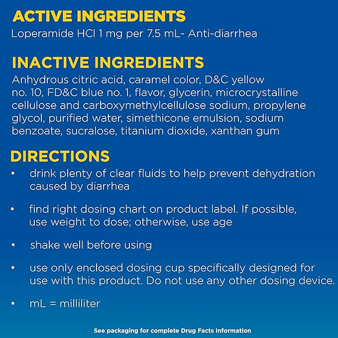 Imodium A-D Liquid Anti-Diarrheal Medicine with Loperamide Hydrochloride to Help Control Symptoms of Diarrhea Due to Acute, Active & Traveler&