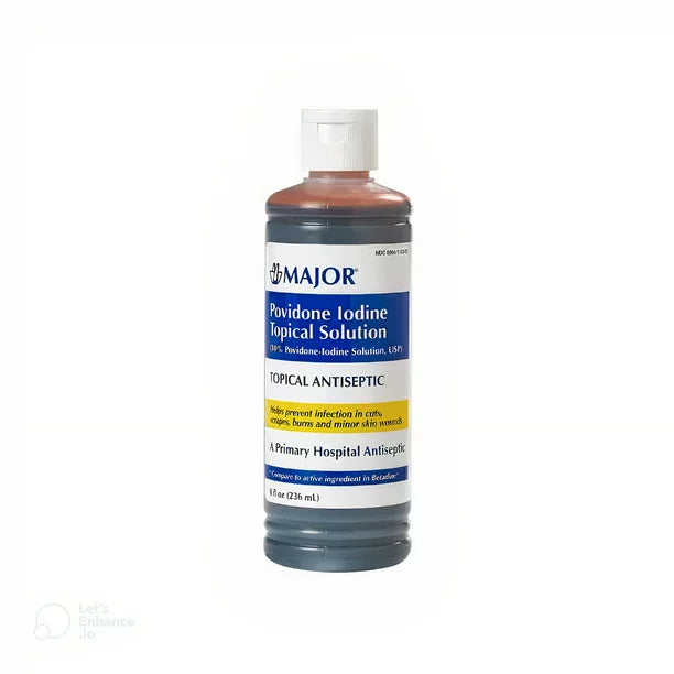 Solución antiséptica tópica de povidona yodada Major, 8 oz