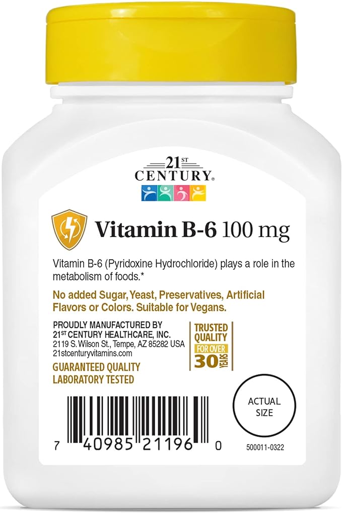 21ST CENTURY® VITAMINA B-6 100 mg