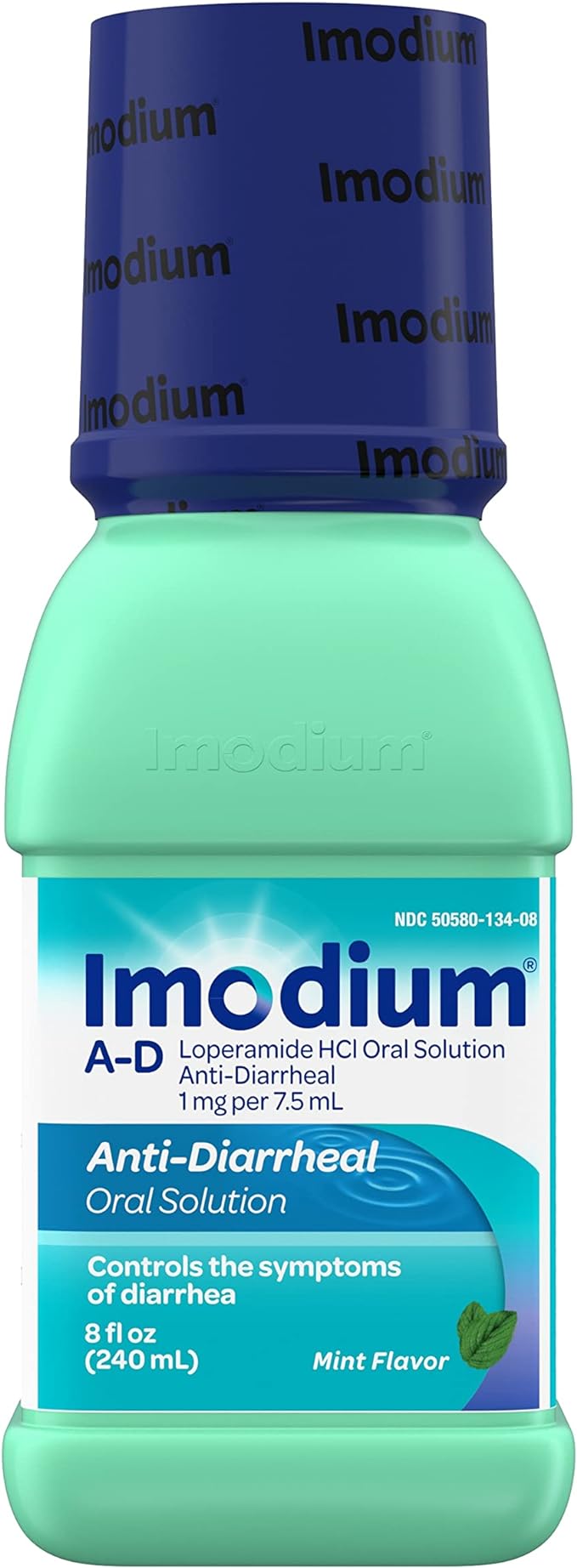 Imodium AD Medicamento antidiarreico líquido con clorhidrato de loperamida para ayudar a controlar los síntomas de la diarrea debida a la diarrea aguda, activa y del viajero, sabor a menta, 8 fl. onz 