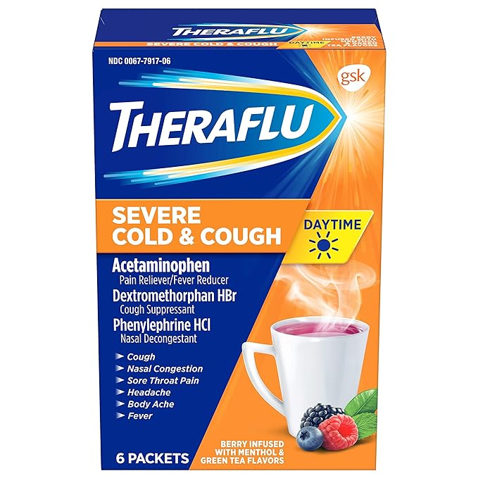 Theraflu, resfriado y tos severos durante el día, cantidad 1: medicamento para resfriado/sinusitis/alergia/ 