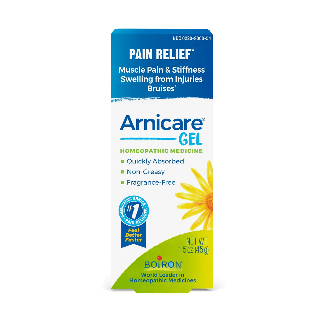 Boiron Arnicare Gel Alivio del dolor, dolor muscular y rigidez, hinchazón por lesiones, hematomas, 1.5 oz 