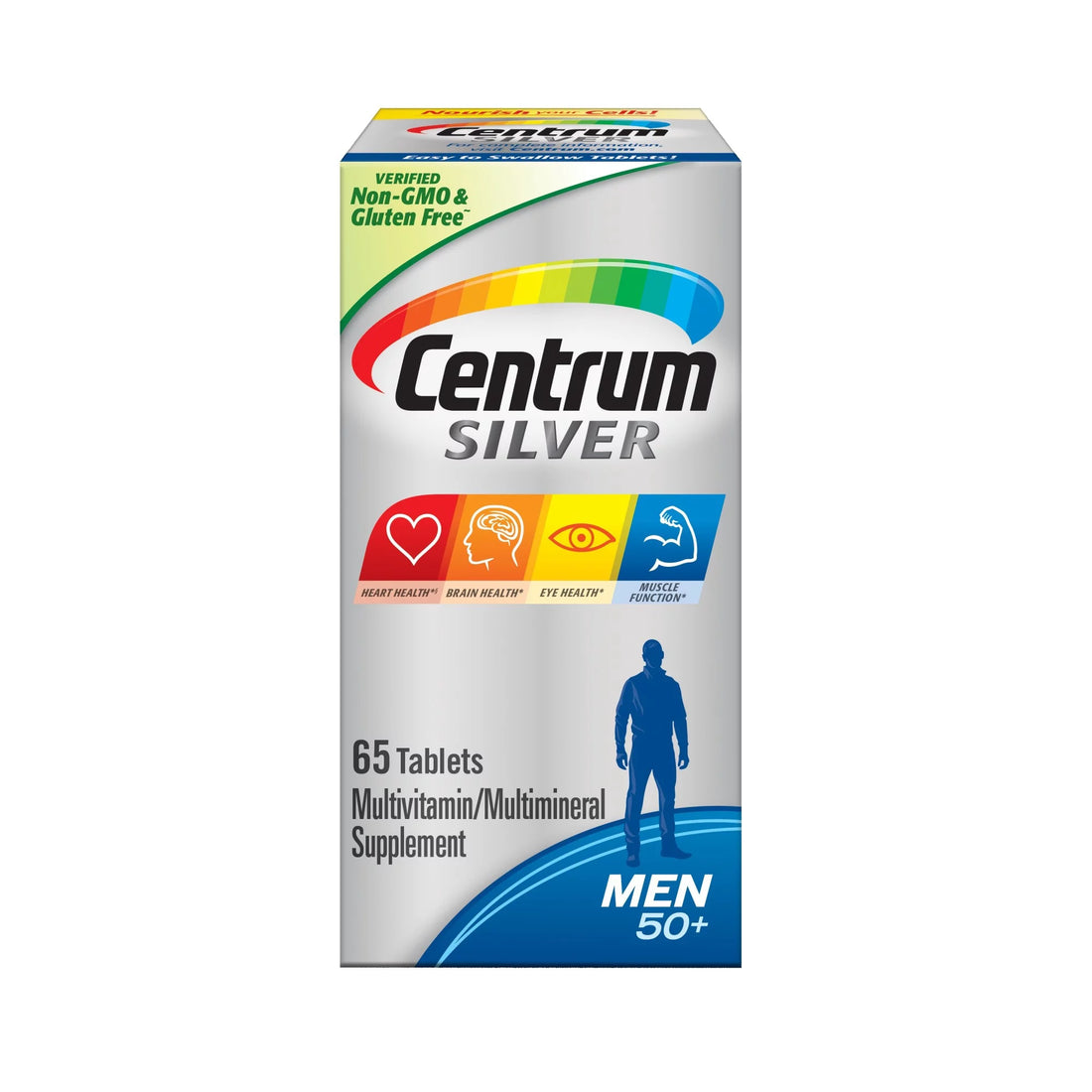 Centrum Silver Men 50 Plus Multivitamin Supplement Tablets, 65 Count