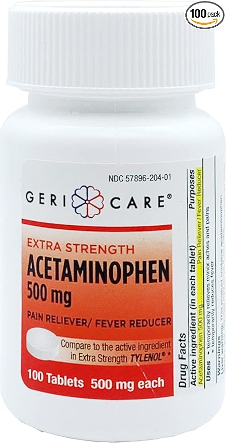 Extra Strength Acetaminophen Tablets 500mg - 100 Count