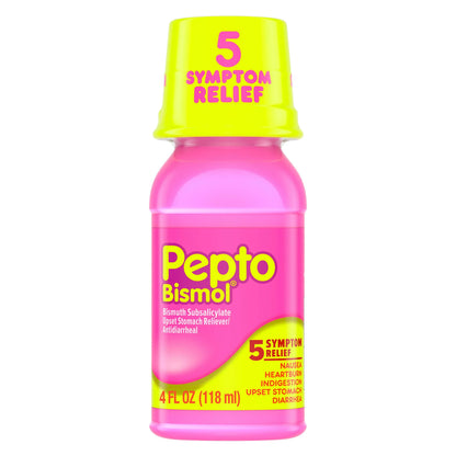 Pepto Bismol Líquido para aliviar el malestar estomacal y la diarrea, medicamento de venta libre, 4 oz 