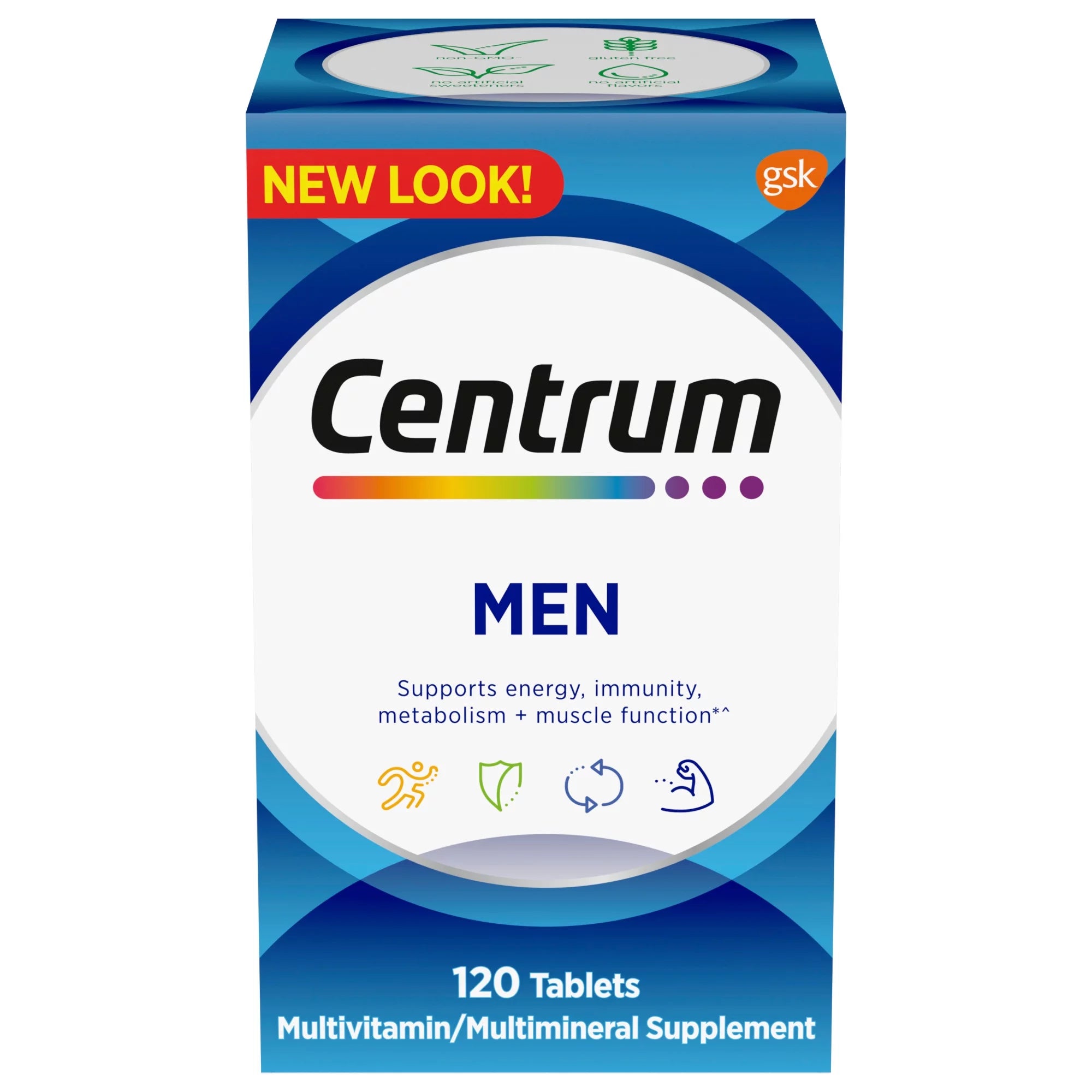 Centrum tabletas de suplemento multivitamínico para hombres, 120 unidades 