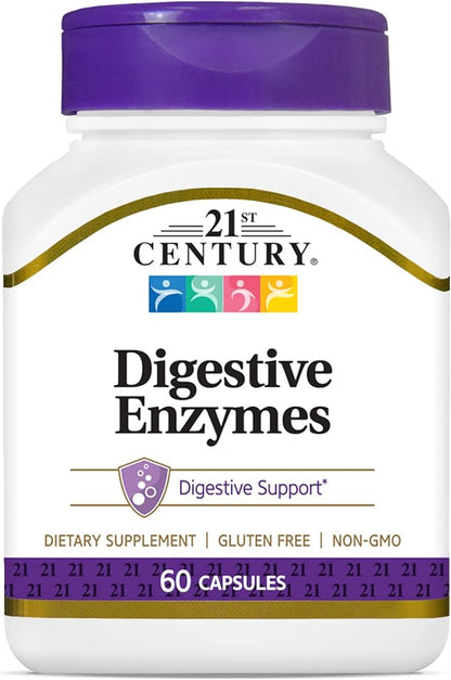 21st Century Digestive Enzymes Capsules, 60 Count