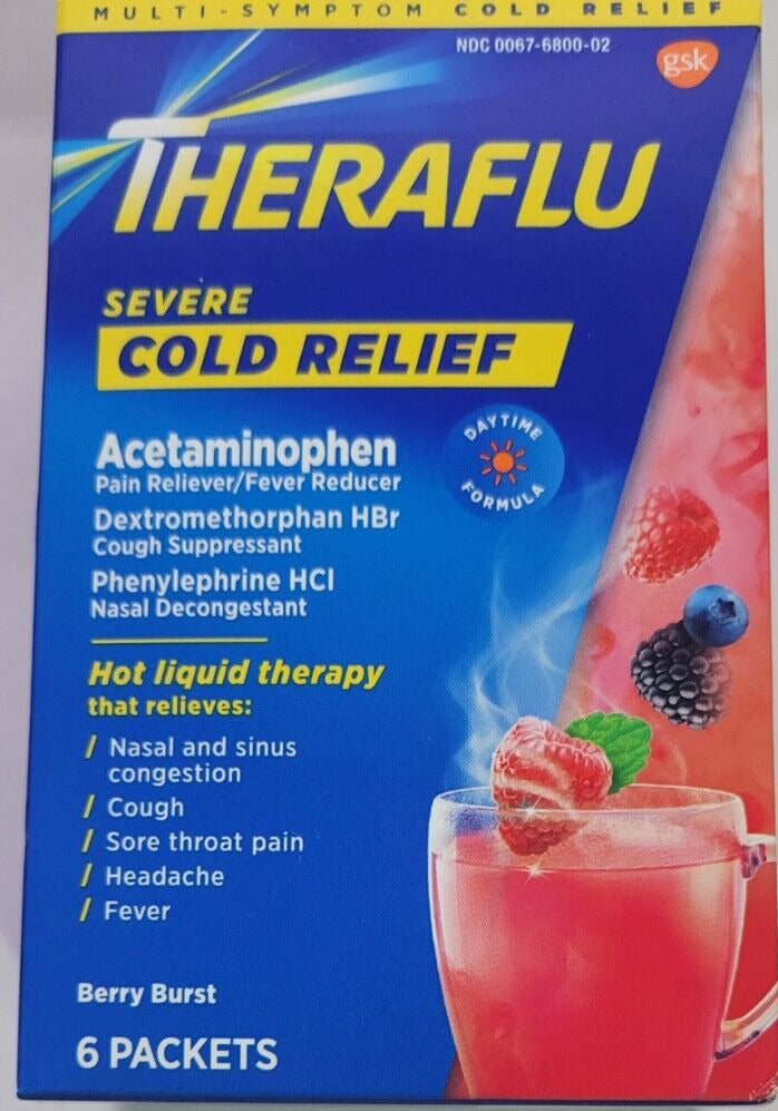 Theraflu severe cold relief berry burst 6 packets