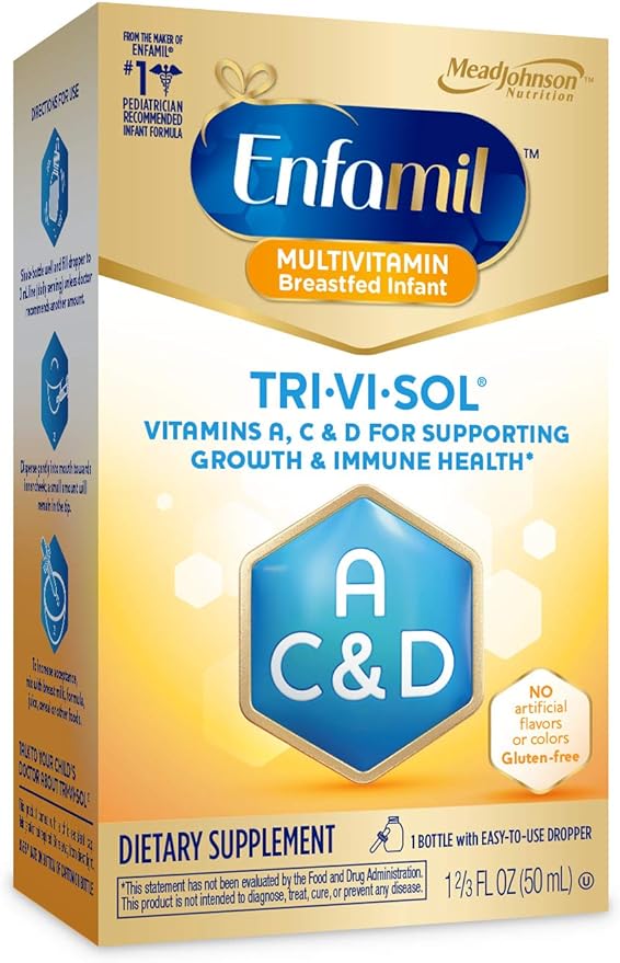 Enfamil Tri-Vi-Sol Suplemento en gotas, vitaminas A, D y C para bebés 1,66 fl oz (50 ml)