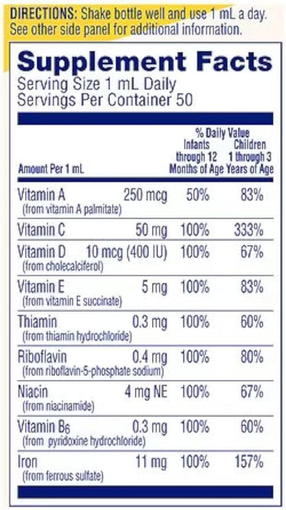 Enfamil Poly-Vi-Sol Suplemento Multivitamínico Gotas con Hierro 50 mL