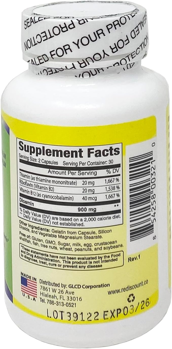 Diosmin Plus 900, Circulatory System Support (60 Capsules/Pack of 1)