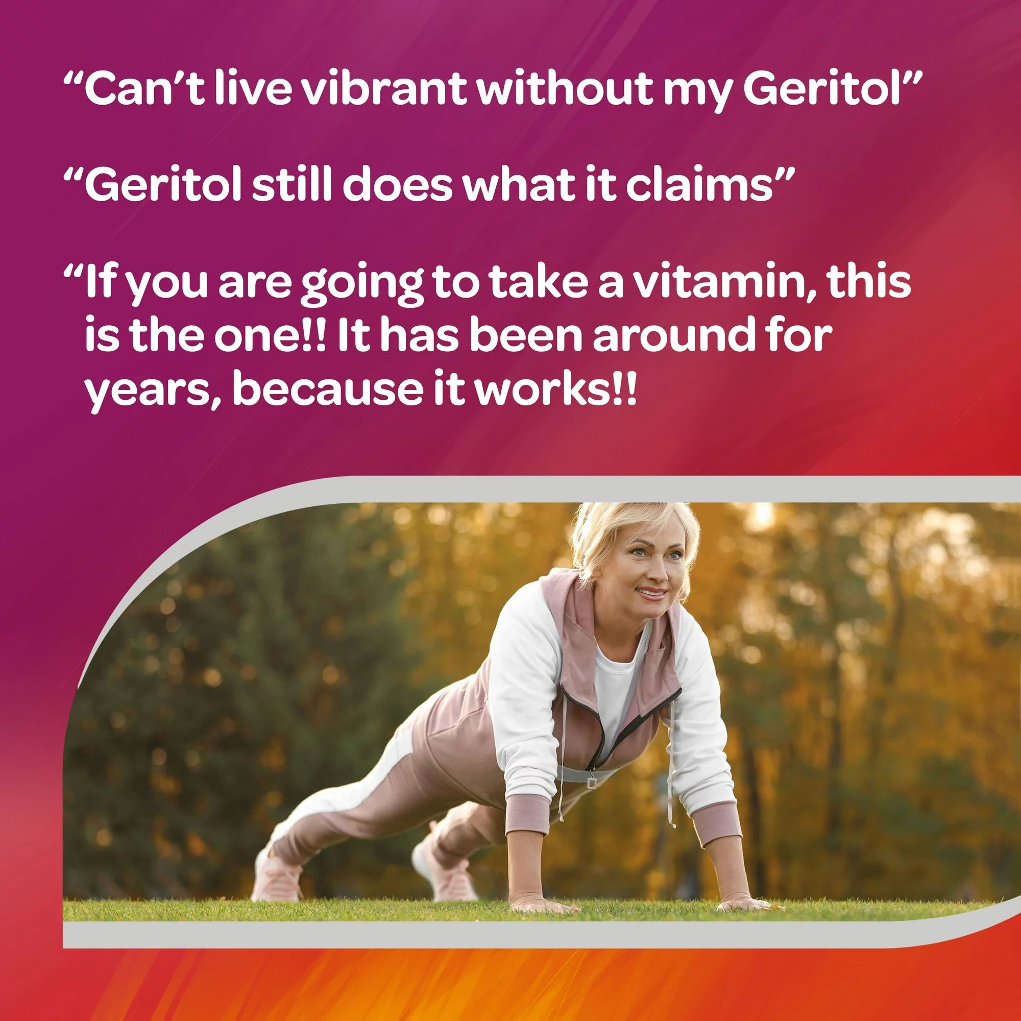 Geritol, Multivitamin Supplement, Contains B-Vitamins, Antioxidants, Vitamins C, E &amp; D and Iron, 26 Essential Vitamins and Minerals, Gluten-Free, Non-GMO, No Artificial Sweeteners, 100 Tablets