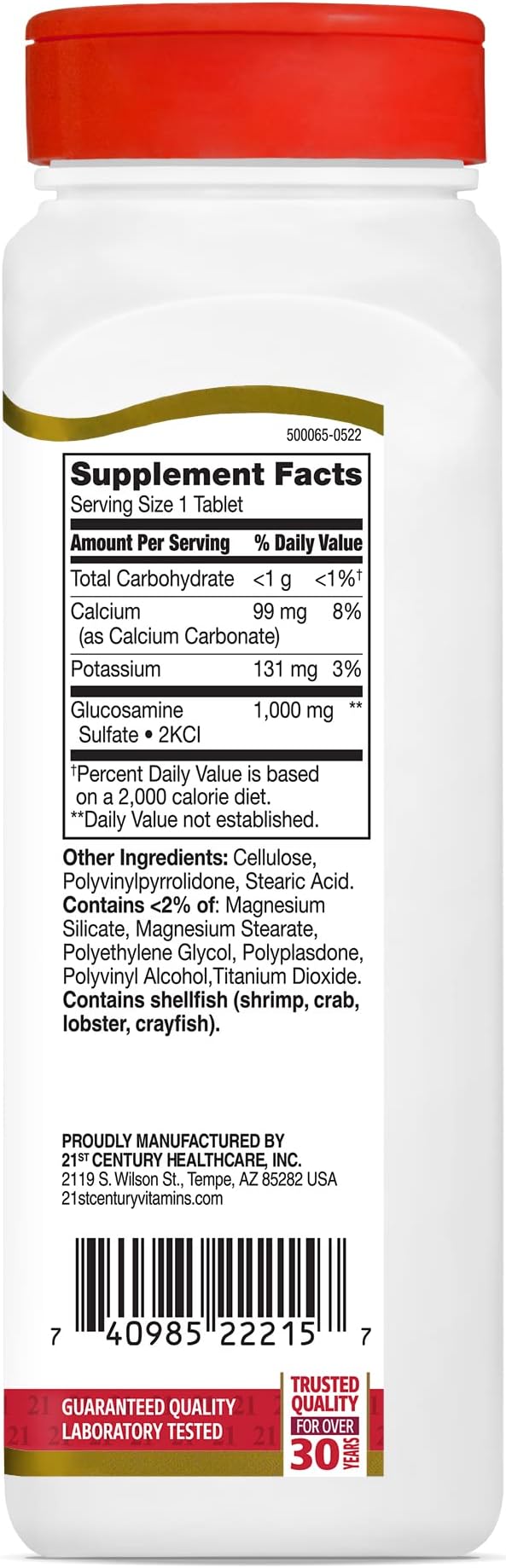 21st Century Glucosamine Relief® tabletas de 1000 mg, 120 unidades