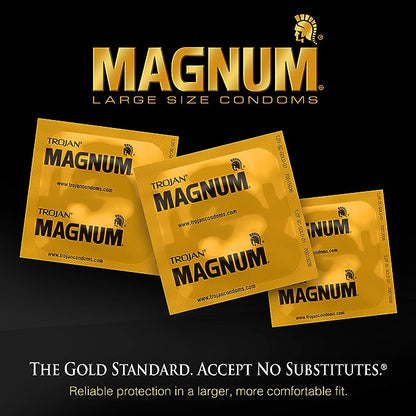 TROJAN Magnum Ecstasy Condones de tamaño grande, negro, 10 unidades 