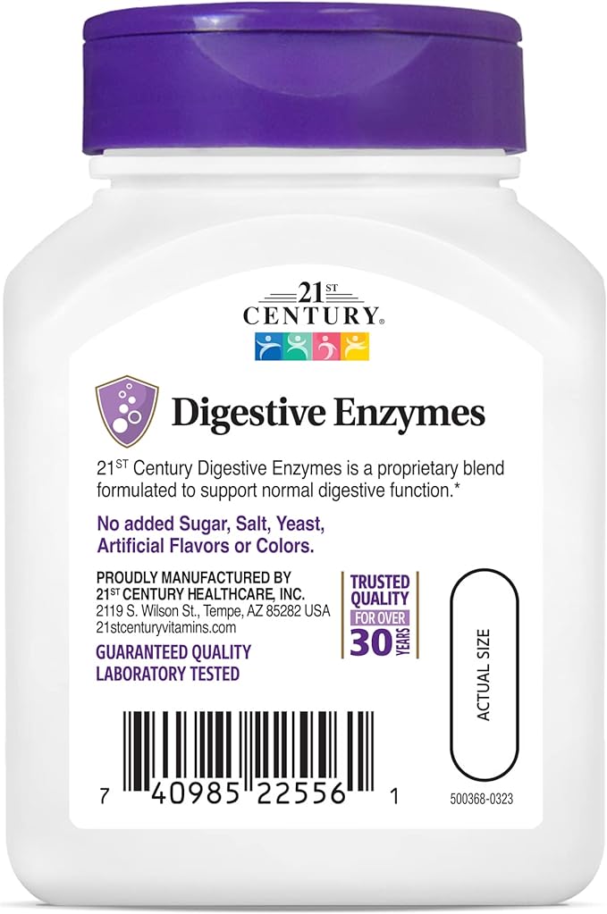 21st Century Digestive Enzymes Capsules, 60 Count