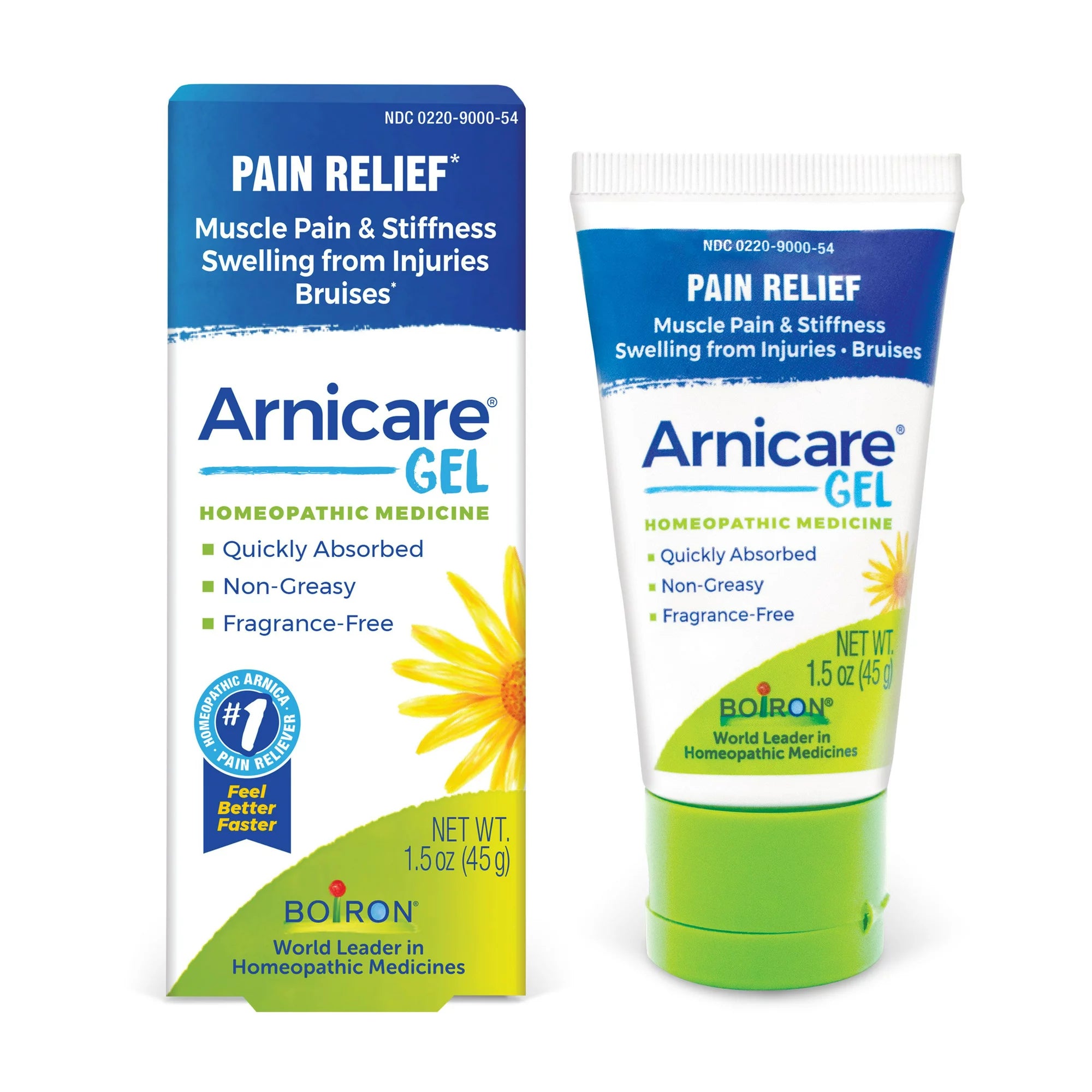 Boiron Arnicare Gel Pain Relief, Muscle Pain &amp; Stiffness, Swelling from Injuries, Bruising, 1.5 oz