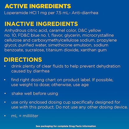 Imodium A-D Liquid Anti-Diarrheal Medicine with Loperamide Hydrochloride to Help Control Symptoms of Diarrhea Due to Acute, Active &amp; Traveler&