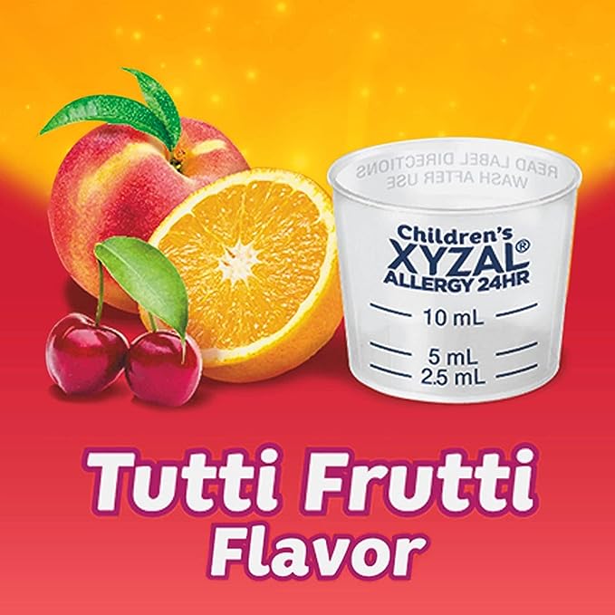 Solución oral para niños Xyzal, 5 fl. oz., alivio de alergias para niños las 24 horas, sabor Tutti Frutti 