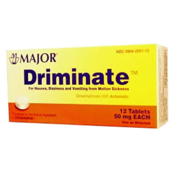 Major Driminate® Dimenhydrinate 50mg 100 Ct for Nausea