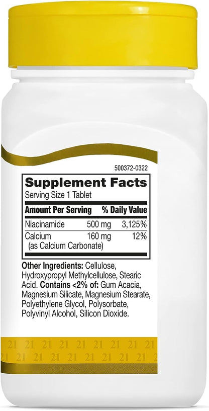 21st Century Niacinamide 500 mg Prolonged Release Tablets, 110-Count