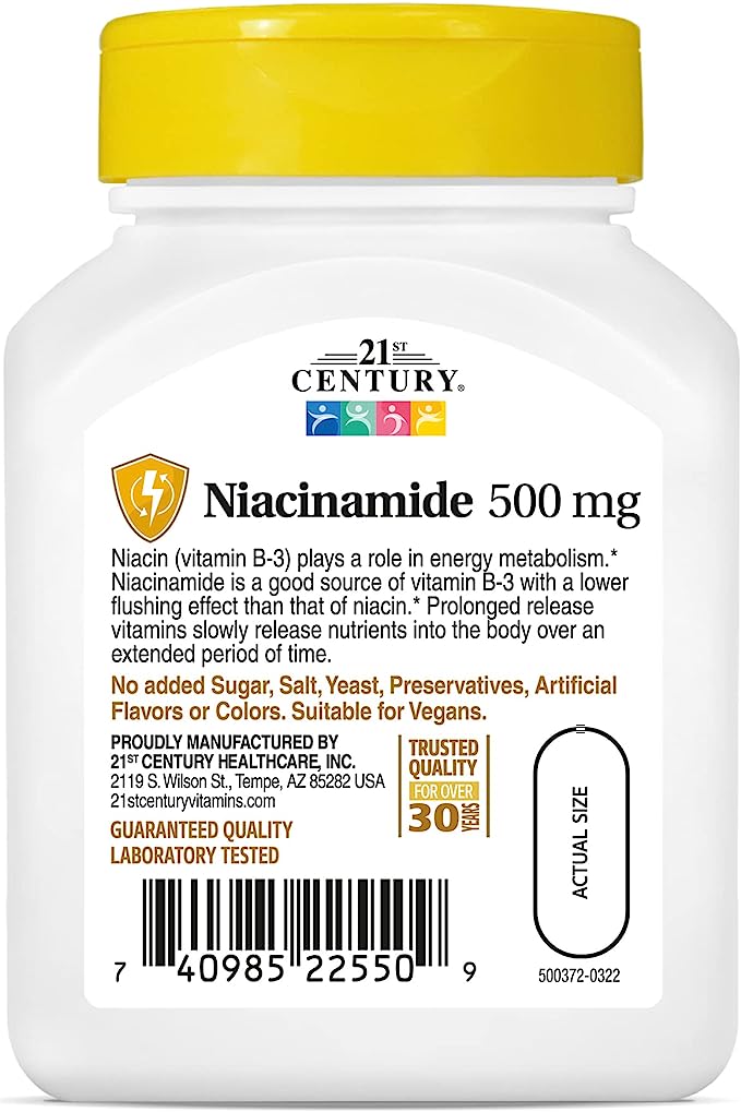 21st Century Niacinamide 500 mg Prolonged Release Tablets, 110-Count