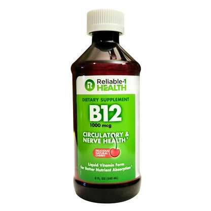 Reliable-1 Laboratories Vitamina B12 1000mcg Líquida (Sabor Natural a Cereza) 