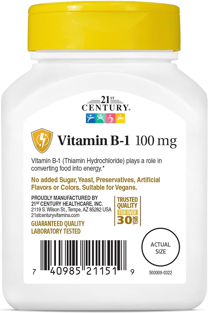 21ST Century VITAMINA B-1 100mg 110 TABS