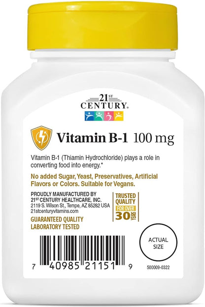 21ST Century VITAMIN B-1 100mg 110 TABS