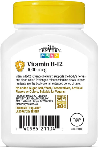 21st Century VITAMIN, B-12, 1000 mcg, 110 Tablets